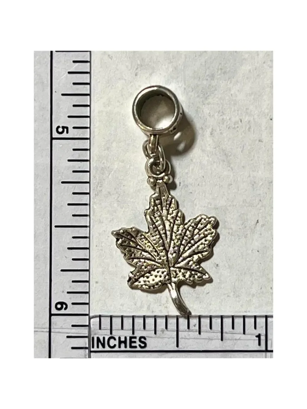 Silver Tone Maple Leaf Dangle Charm for Bracelet or Necklace Jewelry